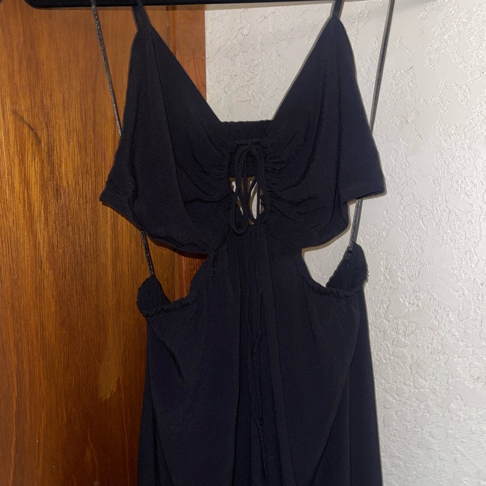 Elegant Black Sleeveless Dress H&M Cut Out Dress